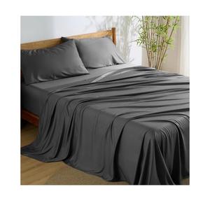 Bedsure King Size Sheets Set, Cooling Sheets for Hot Sleepers, Rayon Derived from Bamboo, Breathable & Soft, Deep Pocket Up to 16 Inches, Hotel Luxury Silky Bedding, Grey