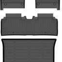 HAFIDI Floor Mats & Cargo Liner Set Fit for Kia EV6 2025 All Weather TPE Anti-Slip Car Full Set Floor Liners Custom Accessories - Black