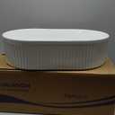 Oval Bathroom Sink Above Counter, OCEALAGOON 19 x 12 White Porcelain Vessel Sink, Modern Vanity Bowl Sink, Art Ceramic Wash Basin