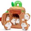 JoyCat Baby Toys 6-12 Months - Soft Baby Treehouse with 5 Sensory Squirrels - Rattle, Crinkle Paper, Squeaker, Mirror, Busy Montessori Soft Toys for Toddlers 0-3 Years Old - Easter Basket Stuffers