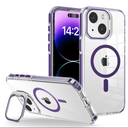 WOGROO for iPhone 15 Plus Case, [Compatible with MagSafe], Magnetic Kickstand Case for Women Girls, Case for iPhone 15 Plus, 6.7", Clear Purple