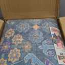 8x10 Area Rugs for Living Room, Machine Washable Low Pile Rug, Non Slip Backing Boho Rugs for Bedroom, Printed Soft Vintage Carpet Teal Green Purple 8 x 10 (Teal/Harvest Gold/Violet/Azure)