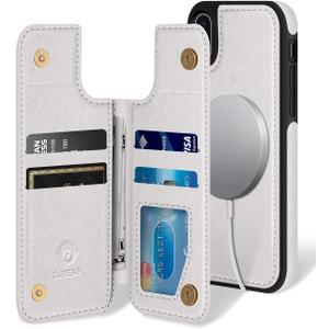 for iPhone Xs Max 6.5" Phone case[Compatible with magsafe][RFID Blocking Leather][Magnetic 2-in-1 Detachable][Back Flip Folio Wallet Cases] Shockproof Men Women Cover for Apple XS Max White