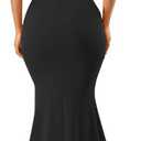 YMDUCH Women's Sexy Sleeveless One Shoulder Ruffle High Split Party Evening Long Formal Dress (Black, M)