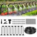 Automatic Drip Irrigation Kit - 50FT with Tool-Free Quick Connectors, 15 Copper Atomizing Nozzles & 360 Bendable Spray for Garden, Greenhouse, Lawn, Plants