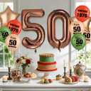 50th Birthday Decorations for Men Women Vintage 1976 50th Birthday Balloons with 32 Inch Coffee Brown Number 50 Retro Boho Sage Green Burnt Orange Boho Party Supplies Gifts for Him Her