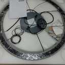 Modern LED Crystal Dimmable Chandelier 23.6" Ring Pendant Light Adjustable Black Round Crystal Chandelier Light Fixtures for Dining Room Living Room