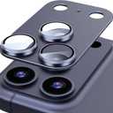 Suoman for iPhone 17 Pro Max Camera Lens Protector, [All-in-one Frosted] [Strong-Adhesion] Metal Frame Tempered Glass Camera Lens Cover-Dark Blue