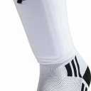 Franklin Sports Youth + Adult Soccer Shin Guard Socks - Built-In Shin Guards - Black/White (X-Small)