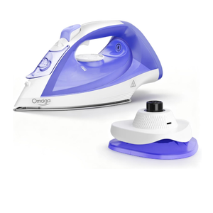 Cordless Iron for Clothes, 1550W 2-In-1 Cordless/Corded Steam Iron Rapid Heating, Ceramic Soleplate, 3-Way Auto-Off, Self-Cleaning, 12.85oz Water Tank Ironing Clothes for Home, Purple