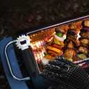 Grill Scraper Tool - Bristle Free Safe BBQ Cleaner with 1 Reusable Cleaning Gloves - Stainless Steel Heavy Duty Barbecue Brush Substitute Extended Handle & Bottle Opener Accessories