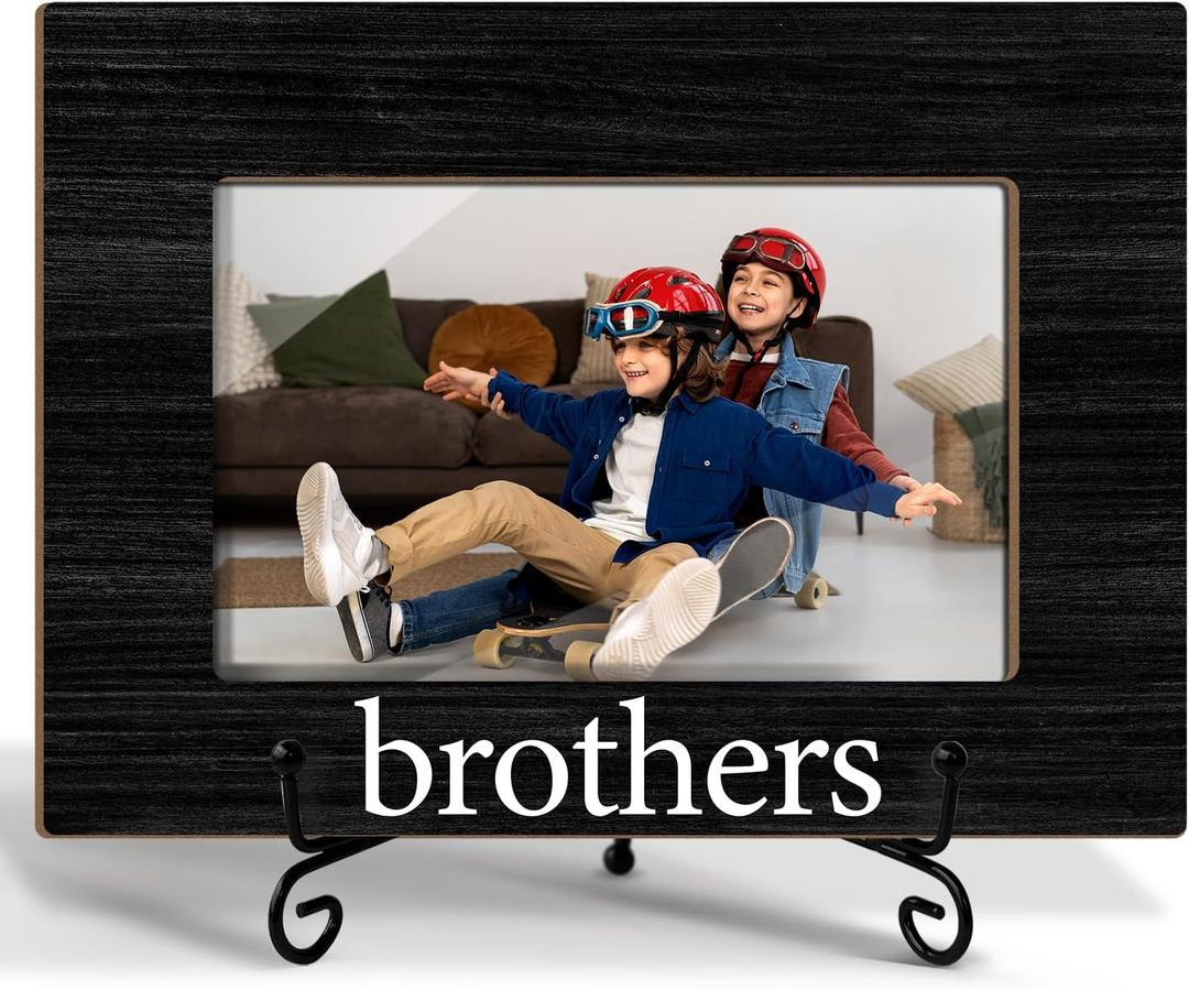 Brother Picture Frame, Friendship Gifts For Boys, Wooden Picture Frame 4x6 Frame Tabletop Display Home Decor Picture Gifts -23
