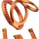 Nillkin Magsafe Phone Ring Holder Magnetic Grip Stand, Double Sided Magnets Kickstand, Upgraded Carbon Fiber Finger Holder, Accessories Compatible with iPhone 17 16 Pro Max Google Pixel 10 (Orange)