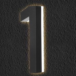 ROCEEI 6 Inch Backlit LED House Number 0-9 for Outside Stainless Steel Waterproof Home Address Number Illuminated House Modern Lighted Address Sign for Houses Restaurant 12v Dc Low Voltage(1)