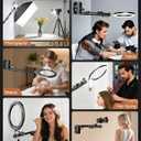 Professional Ring Light Wall Mount, 44.5" Adjustable Boom Arm Stand for Photography Lighting Studio, Triangle Camera Wall Mounting with Heavy-Duty 3kg Capacity, Ideal for Salon, Tattoo & Barber Shop