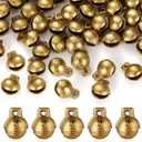 60 Pcs LEIFIDE Vintage Bells for Crafts Brass Bells Christmas Mini Craft Bells Small Tibetan DIY Jewelry Making Charms Pendants for Necklace Bracelet Decor PET Bell Dog Collar Bells Home Door Decor