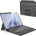 Surface Pro Keyboard, Wireless Type Cover for Microsoft Surface Pro3/4/5/6/7 , Ultra-Slim Bluetooth Portable Magnetic Keyboard with 7 Color Backlit, Pen Holder, Trackpad