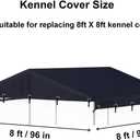 Outdoor Dog Kennel Cover 8'W x 8'L Made of 600D Waterproof Oxford Cloth- Black Replacement Covers（Without Frame)  Black, 8'W x 8'L x 1.6'H