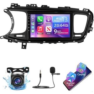 [2+64G] for KIA Optima K5 2013 2014 2015 DSP Audio - 9 inch HD Touchscreen Android 13 Car Radio - Wireless Carplay & Android Auto, GPS, WiFi, Mirror Link, DSP+EQ, SWC + AHD Backup Camera