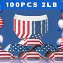 Gejoy 100 Pieces 2 lb Paper Food Tray 4th of July Paper Nachos Trays Disposable Patriotic Party Trays for Serving Food Paper Food Boats for Independence Day Memorial Veteran's Day (American Flag)