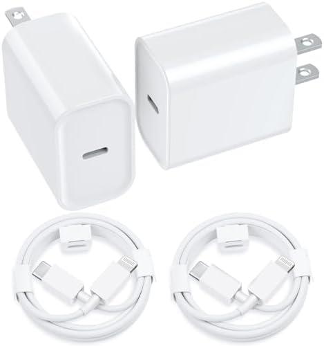 iPhone Charger Fast Charging Original [Apple MFi Certified] 1 Pack Type C Wall Charger Block with 2 Pack 6FT Long USB C to Lightning Cable for iPhone 14/13/12/12 Pro Max/11/Xs Max/XR/X/AirPods Pro