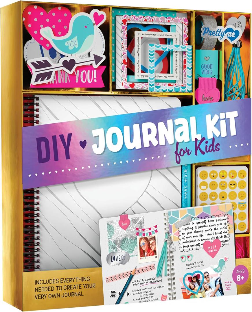 Pretty Me DIY Journal Kit for Girls - Gift for 8-14 Year Old Girl - Cool Birthday Gifts Ideas for Teens - Fun, Cute Art & Crafts Kits for Tween Teenage Kids- Scrapbook & Diary Supplies Toy Set