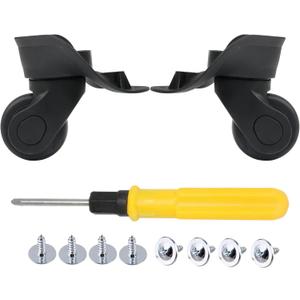 BQLZR Luggage Swivel 9.1cmx10.7x4.9cm Black Plastic Left & Right Wheels DIY Replacement Parts Pack of 2 (See Video First)
