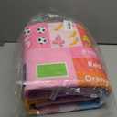 Kids Play Mat - Cartoon Kids Bedroom Rug Play Mat for Learning ABC Alphabet, Numbers, Animal, Colors, Season, Cute Classroom Rug for Children Girls Bedroom Decor, Pink, 4.5x6 Feet