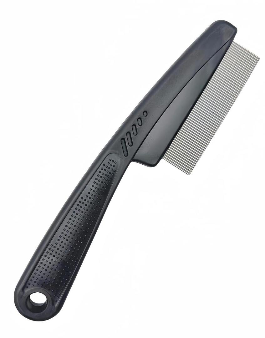 Yumflan Dandruff Comb, Stainless Steel Fine Tooth Dandruff Remover, Professional Scalp Comb Hair Comb for Kids and Adults (Black)
