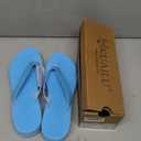 KuaiLu Women’s Flip Flops Ladies Yoga Mat Platform Thong Sandals Dressy Womans Lightweight Summer Slip On Beach Flip Flop Sandles, Soft Cushion Footbed, Arch Support Light Blue, Size 11