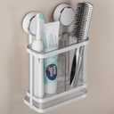 Toothbrush Holders Wall Mounted for Bathrooms, Suction Cup Electric Tooth Brush and Toothpaste Organizer Razor Holder for Shower, Countertop, Vanity, Clear