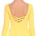 Arshiner Kids Girls Classic Long Sleeve Leotard Dance Ballet Dress (2-3T, Yellow)