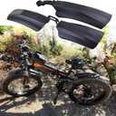 26 inch Snow Bicycle Mudguard Fat Bike Fender Front Rear Mud Guard Cycling Bike Fender for Fat Tire Mountain Bike (Black-3)