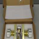 Glass Door Knobs Gold Door Knob Interior Satin Brass Privacy Door Knob for Bedroom and Bathroom Crystal Door Knob (1 Pack Privacy)