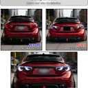 Tail Lights Assembly for Infiniti Q50 Skyline V37 2014-2017, Sequential Turn Signal Rear Lamps with Dynamic Start-up Animation DRL, Plug&Play, 4PCS, LH+RH (Smoked Lens/White Base)