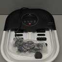 Collapsible Heated Foot Spa with Bubble and Red Light Temperature Control Foot Bath Massager and Soaking Tub Featuring 8 Shiatsu Massage Rollers Pumice Stone and Built-in Timer Ideal Gift for Wife,Mom (Dark Black)