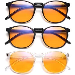 IBOANN Iconic Blue Light Glasses for Woman - Computer Glasses up to 99% Blue Light Blocking - Anti Eyestrain & UV Glare (A11 Black Matte & Black & Transparent)