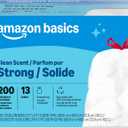 Amazon Basics Scented Trash Bags, Tall Kitchen Drawstring, Clean Fresh Scent, 13 Gallon, 200 Count, Pack of 1, Packaging May Vary