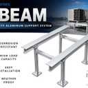 F&L Aluminum I-Beam – 6061 Alloy, 36" Structural Support Rail for A/C Stand Legs, Engineered for Building Code approvals. (Miami-dade and Florida Building Code Approved)