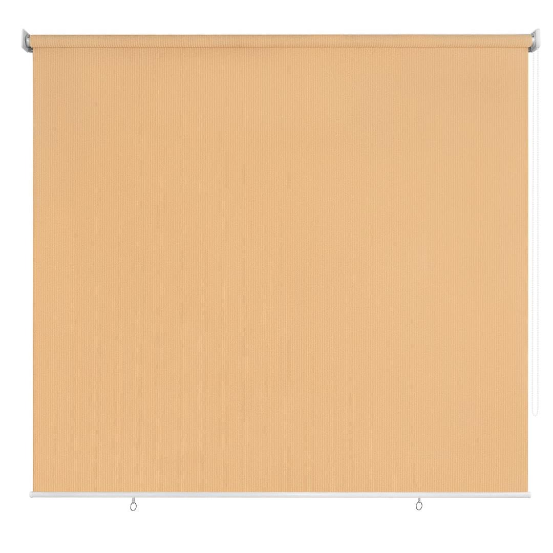 CICADA SPEECH Outdoor Roller Shade Roll Up Shade Cloth Patio Blinds for Deck Porch Balcony Backyard (8' W X 6' L), Wheat