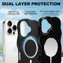 Magnetic for iPhone 17 Wave Polka Dot Phone Case, Black