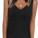 MEROKEETY Women's 2025 Summer Knit Tank Top V Neck Sleeveless Casual Trendy Crochet Lightweight Sweater Vest, XL