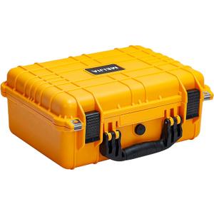 MEIJIA Portable All Weather Waterproof Camera Case With Foam,Fit Use of Drones,Camera,Equipments,Pistols,15.98x12.99x6.85inches (Yellow)