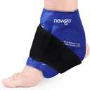 NEWGO Ankle Ice Pack Wrap for Sprained Relief, Ice Pack for Ankle Inuries Reusable, Cold Therapy for Ankles Swelling, Post Surgery Recovery - Blue (11.8" x 6.8")