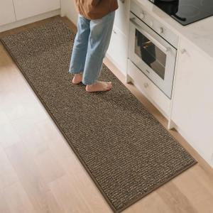 BEQHAUSE Kitchen Runner Rugs 24"x72", Non-Slip Kitchen Mats for Floor, Super Absorbent and Stain Resistant Kitchen Rug, Machine Washable Rugs for Kitchen, Hallway, Laundry & Sink, Brown