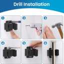 Broom Holder Wall Mount, 7PCS Broom Hanger Wall Mount, Stainless Steel Heavy Duty Mop Holder Broom Mop Hanger Wall with Screws, Garden Outdoor Tool Organizer Rack Broom Hanger (Black) (7pack)