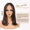 Molefi Hair Topper,16 Inch Full-End Toppers for Women with Thinning Hair,Add Volume Synthetic Wiglets Pieces For Women 6.5"6.5" Large Base for Daily UseDark Brown with Chestnut Hidhlights