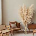 Dried flowers, reeds and grasses bouquet, suitable for home decoration, wedding center decoration, autumn flower arrangement (Luxury 40-inch 10-stem Natural Pampas Grass)