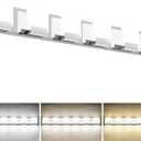 SOLFART 3 Color Temperature Dimmable 6-Light Vanity Light Fixtures for Bathroom Led Modern Vanity Light Above Mirror Adjustable 3000K/ 4500K/ 6000K 3C