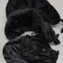 Sunany Neck Pillow for Travel Inflatable Airplane Pillow Comfortably Supports Head,Neck and Chin,Inflatable Travel Pillow with Soft Velour Cover,Portable Drawstring Bag (Black with Hat)